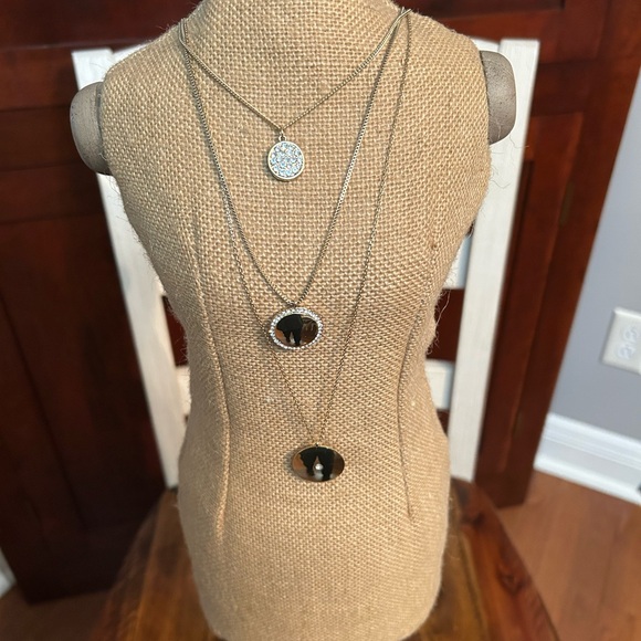 LOFT Gold Jewelry Set, Multi Layered Necklace, Hoop Earrings, & Beaded Bracelet - Picture 14 of 16